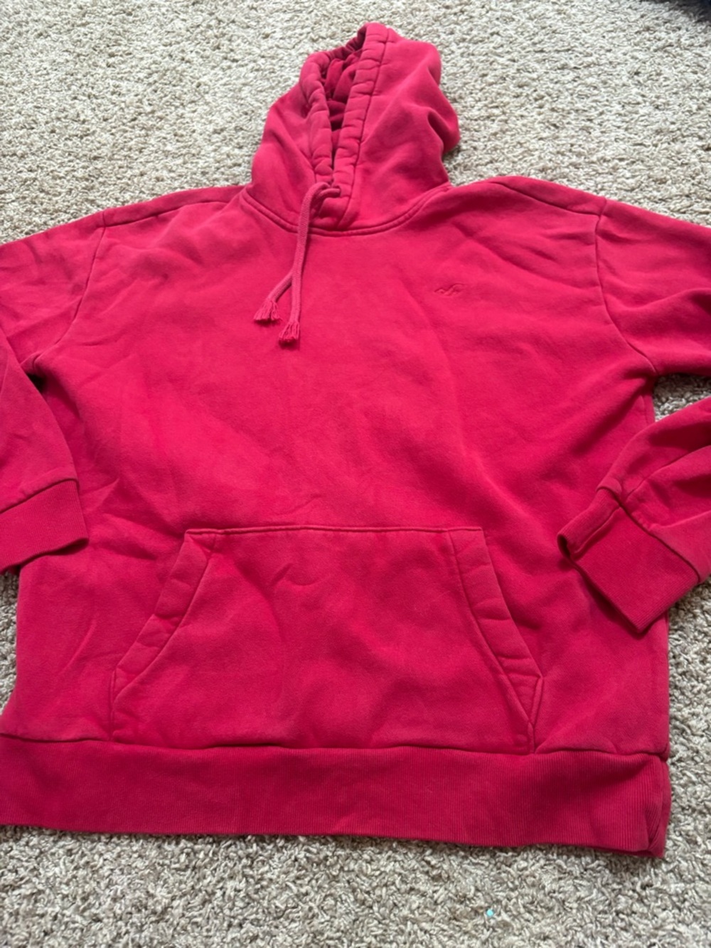 Women’s Large Fleece Pullover Hoodie - Red